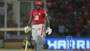 Chris Gayle left stranded one short of another blistering century for the Kings Eleven Punjab