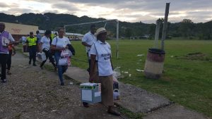 Boxes being taken to counting centre east Portland by election