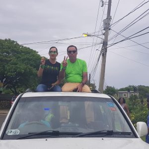 Vaz leads JLP supporters on victory motorcade