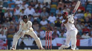 Half centuries by Chase, Hope & Hetmyer highlight day one for Windies vs England