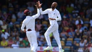 Roston Chase takes 8-60 as Windies demolish England by 381 runs