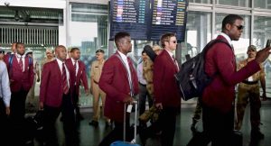 West Indies cricketers traveling today to Hyderabad for second test against India 