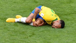 Neymar has spent almost 14 minutes on the turf ….in Pain or feign?