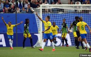 Reggae girls beaten 3-nil by Brazil in historic opening game at the 2019 FIFA World Cup