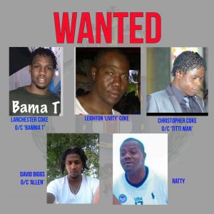 Livity Coke & 4 other men wanted by police