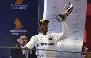 Mercedes driver Lewis Hamilton cruised to victory in the Singapore Grand Prix